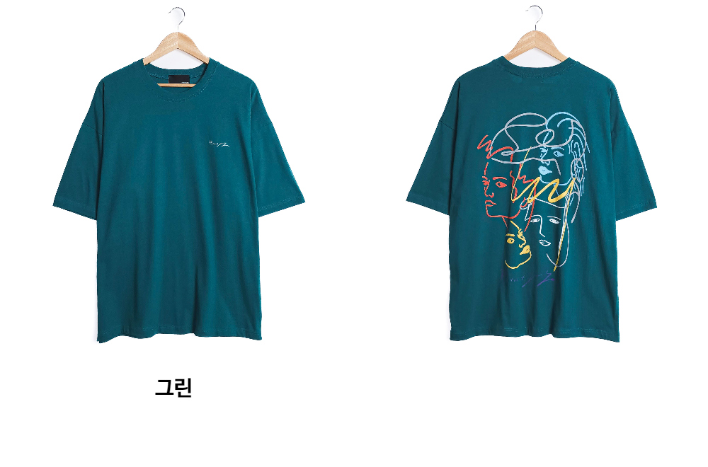 반팔 티셔츠 딥블루 색상 이미지-S1L51